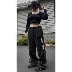 **LIMITED RUN** Doublet Ripped-Detail Wide-Leg Track Pants